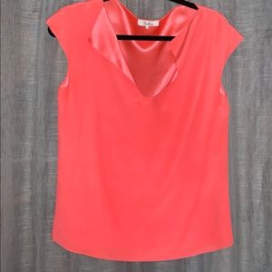 Parker Tangerine Silk Tank Blouse